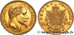 20 francs or Napoléon III, tête laurée 1864 Strasbourg F.532/9