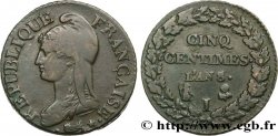 Cinq centimes Dupré, grand module 1800 Limoges F.115/128 TB35 