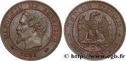 Deux centimes Napoléon III, tête nue, différent ancre, grand D et grand lion 1855 Lyon F.107/27