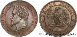 Deux centimes Napoléon III, tête laurée 1861 Paris F.108/1