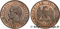 Dix centimes Napoléon III, tête nue 1853 Lille F.133/10