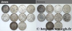 Lot de dix écus de 5 francs n.d.  F.-/