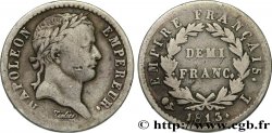 Demi-franc Napoléon Ier tête laurée, Empire français 1813 Bayonne F.178/56