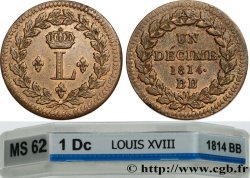 Un décime à l’L couronnée 1814 Strasbourg F.132/1