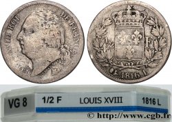1/2 franc Louis XVIII 1816 Bayonne F.179/4