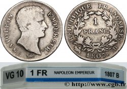 1 franc Napoléon Empereur, Calendrier grégorien 1807 Rouen F.202/10