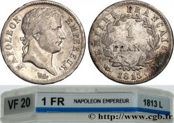 1 franc Napoléon Ier tête laurée, Empire français 1813 Bayonne F.205/65