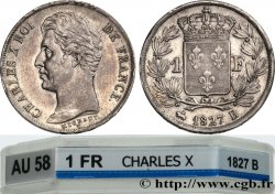 1 franc Charles X, matrice du revers à cinq feuilles 1827 Rouen F.207/26