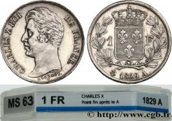 1 franc Charles X, matrice du revers à cinq feuilles 1829 Paris F.207/50