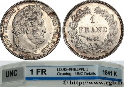 1 franc Louis-Philippe, couronne de chêne 1841 Bordeaux F.210/83
