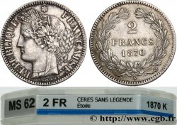 2 francs Cérès, sans légende 1870 Bordeaux F.264/3