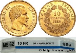 10 francs or Napoléon III, tête nue 1859 Paris F.506/7