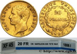 20 francs or Napoléon tête nue, Calendrier grégorien 1806 Limoges F.513/2