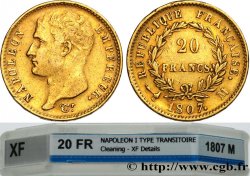 20 francs Napoléon tête nue, type transitoire 1807 Toulouse F.514/2