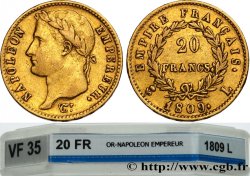 20 francs or Napoléon, tête laurée, Empire français 1809 Bayonne F.516/4