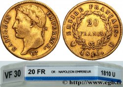 20 francs or Napoléon tête laurée, Empire français 1810 Turin F.516/14
