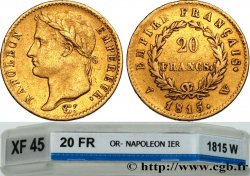 20 francs or Napoléon tête laurée, Empire français 1815 Lille F.516A/3