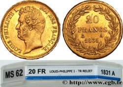 20 francs or Louis-Philippe, Tiolier, tranche inscrite en relief 1831 Paris F.525/2