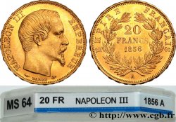 20 francs or Napoléon III, tête nue 1856 Paris F.531/9