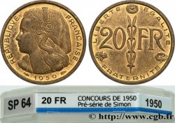 Pré-série sans le mot ESSAI du concours de 20 francs par Simon 1950  GEM.209 1