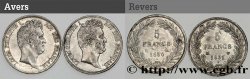 Lot de deux pièces de 5 francs type Tiolier avec le I, tranche en creux n.d. s.l. F.315/2