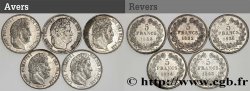 Lot de cinq pièces de 5 francs IIe type Domard n.d. s.l. F.324/1