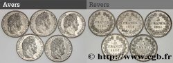Lot de cinq pièces de 5 francs IIe type Domard n.d. s.l. F.324/33