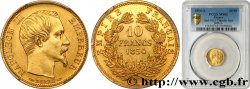 10 francs or Napoléon III, tête nue, petit module, tranche lisse 1854 Paris F.505/1 SPL63 PCGS