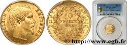 10 francs or Napoléon III tête nue, petit module, tranche cannelée 1854 Paris F.505A/1 SPL63 PCGS
