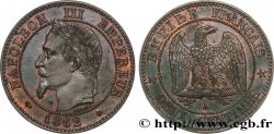 Deux centimes Napoléon III, tête laurée 1862 Paris F.108A/4 AU 