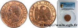 Deux centimes Napoléon III, tête nue 1855 Strasbourg F.107/24 SPL64 PCGS