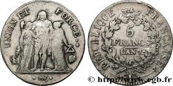 5 francs Union et Force, Union serré, seulement gland extérieur 1799 Bayonne F.288/112