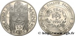 Belle Épreuve 15 écus / 100 francs Charlemagne 1990 Paris F.2000 1