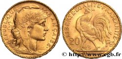 20 francs or Coq, Dieu protège la France 1905 Paris F.534/10