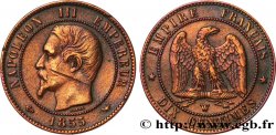 Dix centimes Napoléon III, tête nue 1855 Lille F.133/33