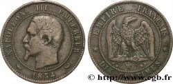 Dix centimes Napoléon III, tête nue 1854 Lille F.133/18