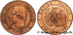 Dix centimes Napoléon III, tête nue, différent ancre 1855 Strasbourg F.133/24