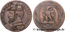 Dix centimes Napoléon III, tête nue, satirique pour le Général Boulanger n.d. Marseille F.133/- var. TB 