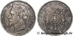 5 francs Napoléon III, tête laurée 1869 Strasbourg F.331/15