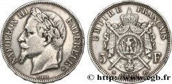 5 francs Napoléon III, tête laurée 1869 Strasbourg F.331/15