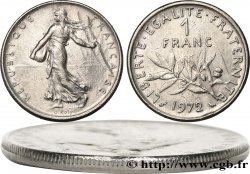 1 franc Semeuse, nickel, fautée tranche en roue de wagon 1972 Paris F.226/17 var.