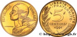 5 centimes Marianne, BU (Brillant Universel), frappe médaille 1991 Pessac F.125/28