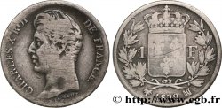 1 franc Charles X, matrice du revers à quatre feuilles 1829 Marseille F.207A/22