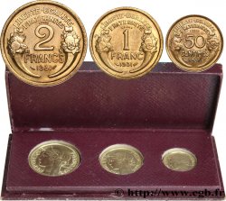 Boîte des essais de 2 francs, 1 franc et 50 centimes Morlon 1931  