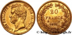 20 francs or Louis-Philippe, Tiolier, tranche inscrite en creux 1831 Paris F.524/2