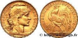 20 francs or Coq, Liberté Égalité Fraternité 1910 Paris F.535/4 AU 