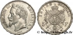 5 francs Napoléon III, tête laurée 1869 Strasbourg F.331/15