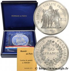 Piéfort argent de 50 francs Hercule  1974 Pessac GEM.223 P1