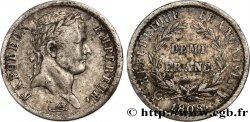 Demi-franc Napoléon Ier tête laurée, République française, Coins Tournés 1808 Paris F.177/2