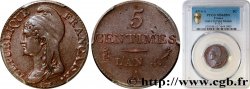 5 centimes Dupré, petit module 1796 Paris F.113/1 SUP62 PCGS